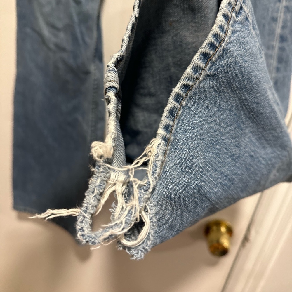 Vintage Y2k Gap Jeans Women 8R Blue Flare Medium Wash Cotton Distressed - Picture 9 of 12